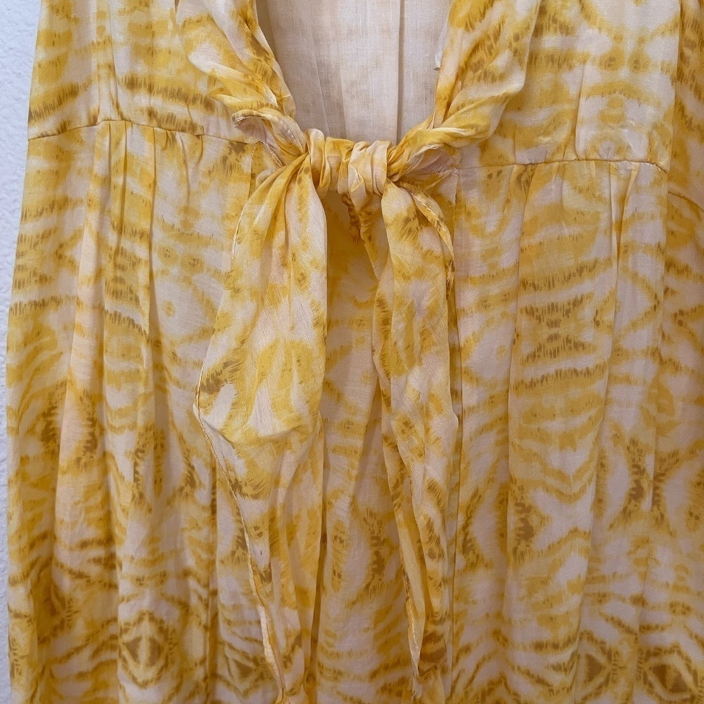Dil Maxi Yellow Front Tie Dress View 2